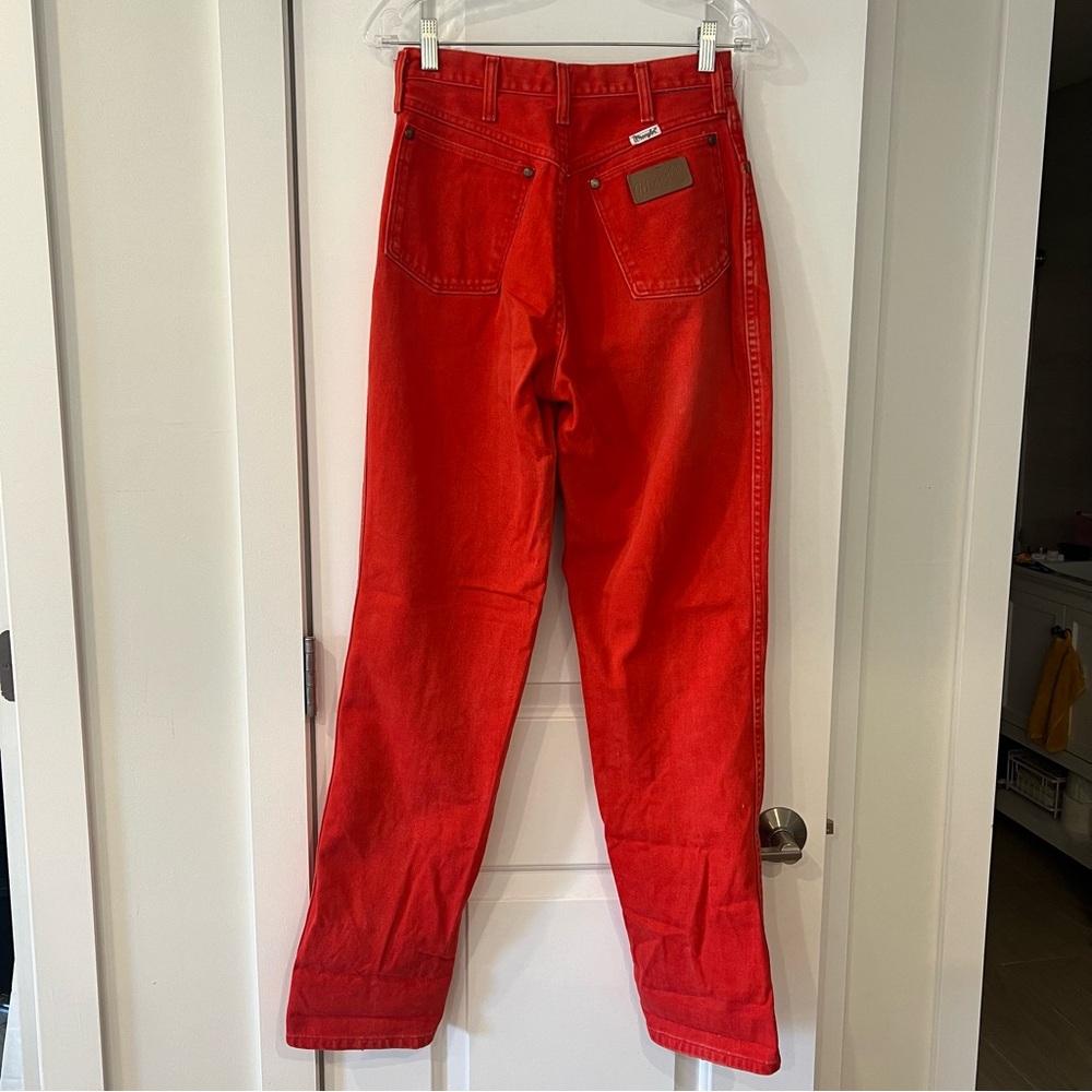 VINTAGE WRANGLER red denim high waist jeans - Picture 5 of 6